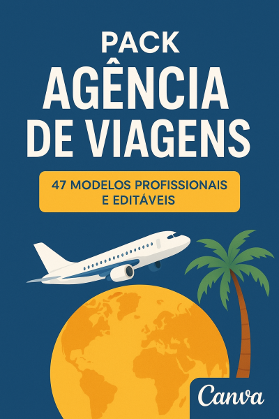 Pack Agência De Viagens 47 templates profissionais e editáveis no Canva
